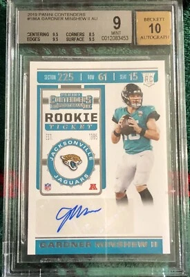 2019 Panini Contenders Gardner Minshew Rookie BGS 9/10 Auto 3 9.5’s! - Image 1 of 2
