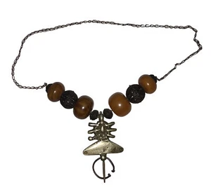 MoroccanNorth African Ethnic Tribal Fibula Berber Necklace Pendant TheaterProp - Picture 1 of 12