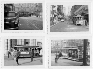 4 1960 Schnappschuss Fotos Powell St Cable Car San Francisco - Bild 1 von 2