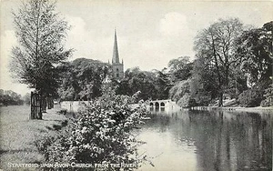 Stratford-upon-Avon Iglesia desde el río - - Reino Unido - Postal - Imagen 1 de 1