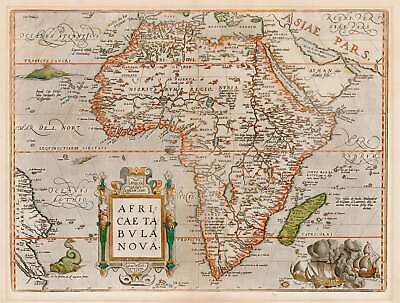 16th Century Antique Map Of Africa By Ortelius, 1570/1598 • 1,600$
