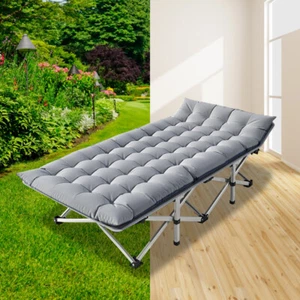SLSY Folding Camping Cot Heavy Duty Bed With Carry Bag & Mattress For Rest Nap - Picture 1 of 9
