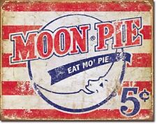 Moon Pie Logo Kitchen Cafe Snack Lunch Home Retro Wall Decor Metal Sign