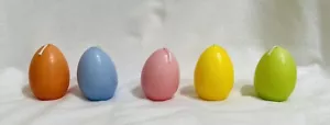 Candles Easter Egg Wax Solid pastels Set 5 NEW Decor Pastel Candle Unscented - Picture 1 of 3