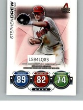 2010 Topps Stephen Drew NNO   Arizona Diamondbacks Attax Code Cards