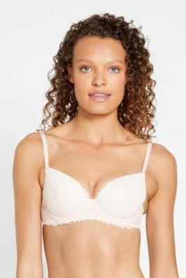 NUEVA CAMISETA BE BERLEI ROSA ENCAJE SUJETADOR CON AROS TALLA 12DD / 34DD Foto 1 de 3