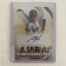 2022 Topps Finest Aura Of Excellence Christian Yelich Auto /50 - Brewers