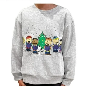 CHRISTMAS PEANUTS YOUTH SWEATSHIRT LIGHTS UP NEW Sizes 8 NWT - Picture 1 of 4