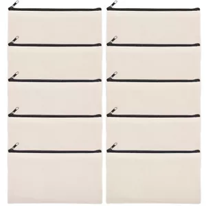 10pcs Pen Pouch Small Zipper Pouch Pencil Bag Canvas Zipper Pouch Pen - Picture 1 of 12