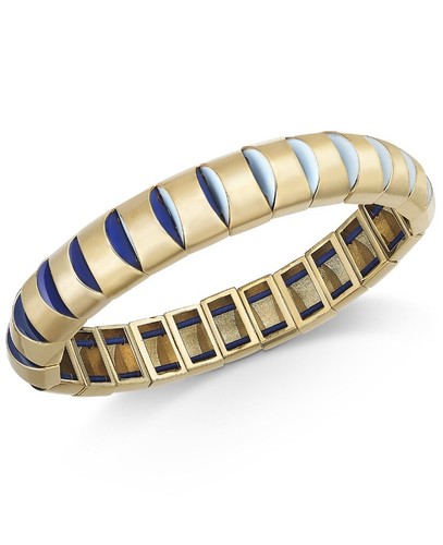 Bracciale elasticizzato Kate Spade tono oro colore navy $68. Capesante a fette #317