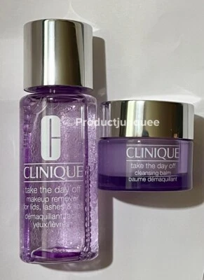 Lote de 2 CLINIQUE Take The Day Off Bálsamo de Limpeza e Removedor de Maquiagem ~ Tamanho de Viagem - Imagem 1 de 4