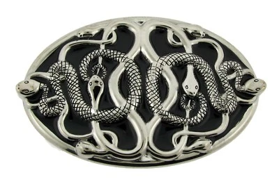 Snake  Belt Buckle Cobra Python Rattle Skull Skeleton Western Mens Halloween New - Image 1 of 4