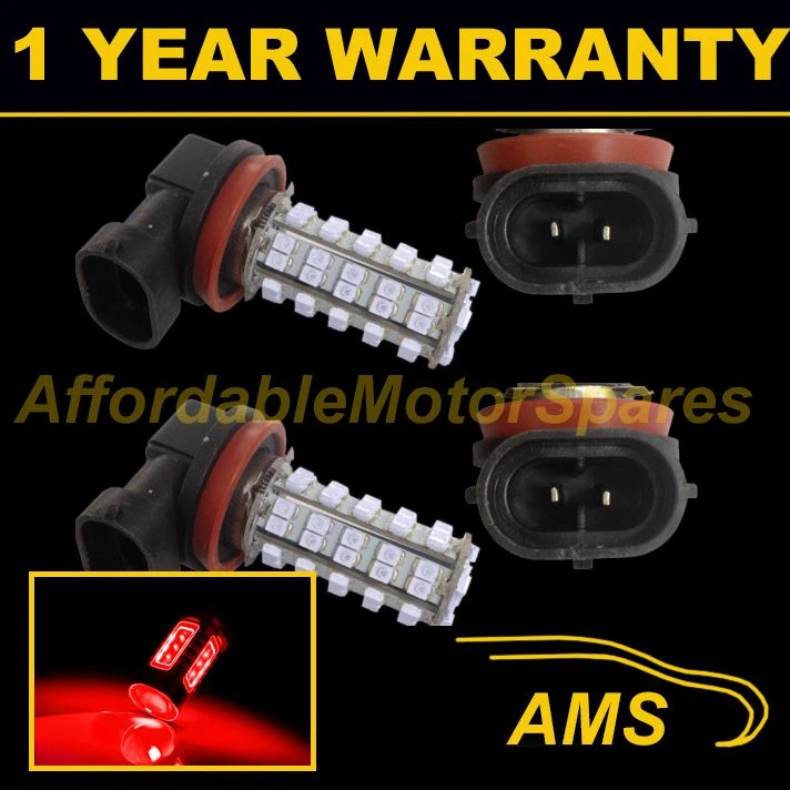 2X H9 RED 60 LED FRONT MAIN HIGH BEAM LIGHT BULBS HIGH POWER KIT XENON MB500501 - Image 1 of 1