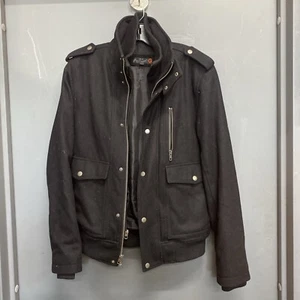 Men’s Black Guess Peacoat Jacket Size Small - Amazing! - Picture 1 of 8
