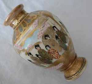 UN IMPRESIONANTE JARRÓN ANTIGUO PINTADO A MANO CON ORO Y MÁS SATSUMA PORCELANA (S) - Imagen 1 de 9