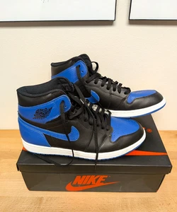 2017 Air Jordan 1 Royals Tumbled Leather Blue Black Gr.11 Used-Good OG All - Bild 1 von 10
