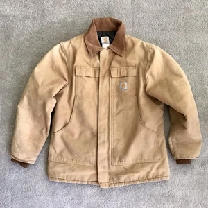 Giacca vintage Carhartt Detroit C003 taglia L marrone marrone marrone trapuntato foderato invecchiato sbiadito - Foto 1 di 21