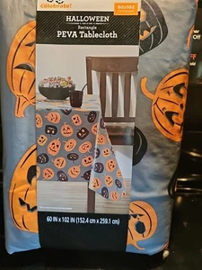 Mantel de vinilo PEVA Way to Celebrate Halloween 60” x 102” calabazas rectangulares - Imagen 1 de 4