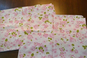Vintage 70's Floral pillowcase Set Lady Pepperell Pink Rose Cottagecore EUC - Picture 1 of 2