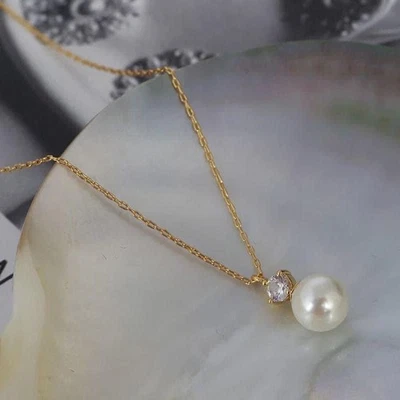 Signed Kate Spade New York Pearl Necklace Gold Plated - Image 1 of 4