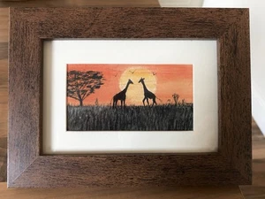 ORIGINAL (Not A print!) Framed Painting: African Sunset By Lisa EVANS - Picture 1 of 1
