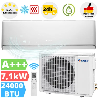 Gree Airy White Split Klimaanlage 24000BTU Klimagerät Ionisator Klima WLAN 7,1kW - Bild 1 von 4