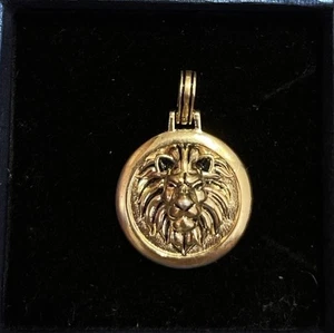 Colgante Estate Vintage Plata de Ley 925 Vermeil Cabeza de León Zodiaco Leo - Imagen 1 de 2
