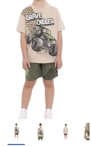 Monster Jam Boys' Grave Digger Graphic Tee and Shorts Set, 2-Piece, Size 6 - Picture 1 of 6