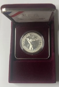 1988 PROOF 90% SILVER DOLLAR OLYMPIC COIN WITH BOX & COA - Picture 1 of 6