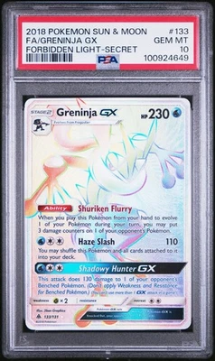 PSA 10 2018 POKEMON SUN & MOON FORBIDDEN LIGHT 133 GRENINJA GX FORBIDDEN LIGHT - Image 1 of 2