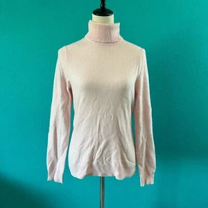 Lord & Taylor Pink Minimalist Cashmere Turtle Neck Pullover Sweater Size M - Picture 1 of 4