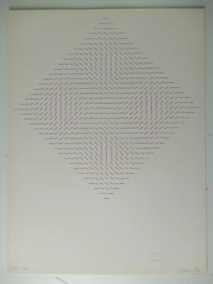 Hartmut Böhm 92/100 Siebdruck 1970 Konkrete Kunst 40x30 cm O-5552 - Bild 1 von 4