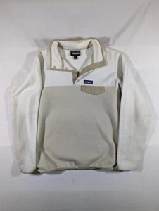 Patagonia Synchilla Snap-T Fleece Pullover Womens Medium Beige Lightweight - Picture 1 of 12
