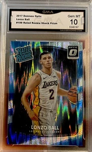 2017 Panini Donruss Optic LONZO BALL ROOKIE Prizm Shock Flash 10 Gem Mint Bulls - Picture 1 of 3