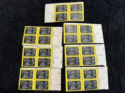 US Scott 1463 PTA 75th Anniversary 8 Cent Stamp Plate Block Of Four X 7 MNH - Image 1 of 4