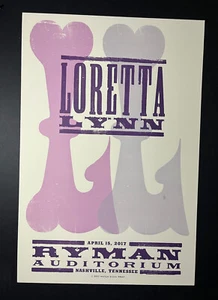 2017.04.15 Hatch Show Print Loretta Lynn Birthday Poster @ Ryman Nashville - Picture 1 of 1