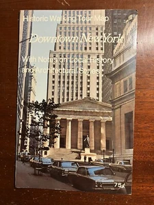 Historic Walking Tour Map Downtown New York The Seymours 1970 Vtg Map NYC - Picture 1 of 3
