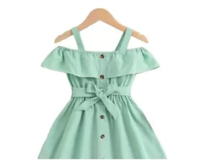 Princess Toddler Girls Trim shoulder dress Button for 4-5 Years Old - Picture 1 of 7