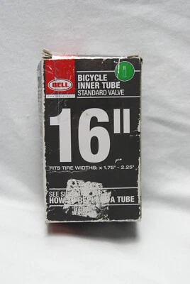 Bell 16" Bicycle Inner Tube Standard Schrader Valve x1.75" - 2.25" Kids  BMX New - Image 1 of 3