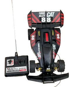 Vintage 80s Nikko Black Turbo Alley CAT 88 RC Car, for Parts or Repair - Picture 1 of 13