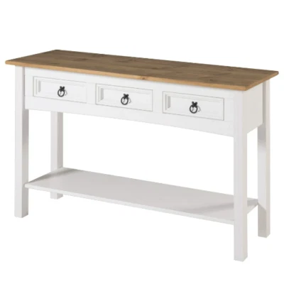 Table Hall Console White Entryway Shelf Wood Entry Entrance Drawer Accent Desk - Image 1 of 4