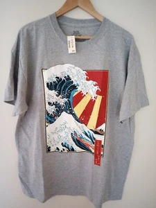 Great Wave Off Kanagawa Men's or Unisex Graphic T Shirt Size:XL Color:Gray NWT - Picture 1 of 12