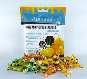 Apihaus Organic Manuka Honey Propolis Lozenges with Eucalyptus & Orange ON SALE - Picture 1 of 2