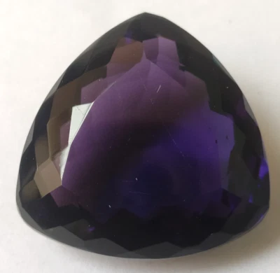 AAA+ Purple Amethyst 62.85 Ct. Trillion Cut Loose Gemstone Gift for Pendant Ring - Image 1 of 4