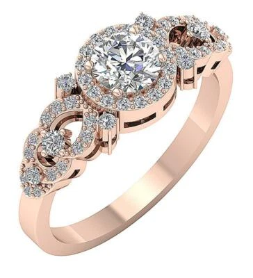Solitaire Anniversary Ring I1 G 1.20 Carat Round Diamond 14K Rose Gold Prong Set - Image 1 of 4