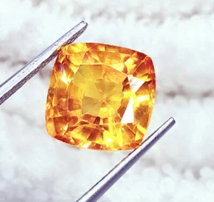 Natural Orange Sapphire Certified 6.17 Ct Loose Gemstone AAA+ Quality Sapphire - Picture 1 of 9