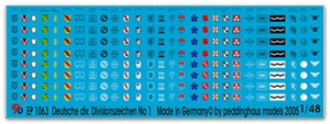 Peddinghaus-Decals 1/48 1063 Allemand Signe de Divison Divers Unités N° - Photo 1 sur 1