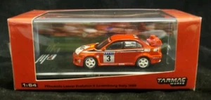 1:64 Tarmac Works Mitsubishi Lancer Evolution V Red Arval #3 Luxembourg Rally - Picture 1 of 6