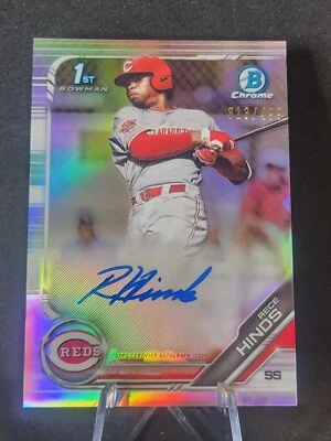 2019 Bowman Chrome Rece Hinds Rookie 1st Refractor Auto /499 Reds Cincinnati  - Image 1 of 3
