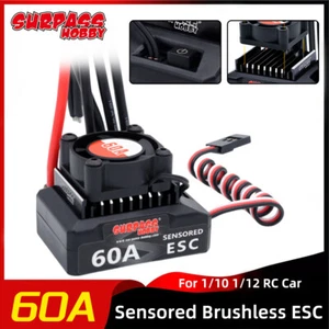 SURPASS HOBBY 60A Brushless Sensored ESC for 1/10 1/12 RC Car 380 390 540 Motor - Picture 1 of 8